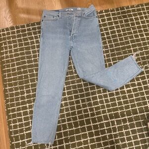 Redone light wash skinny jeans In